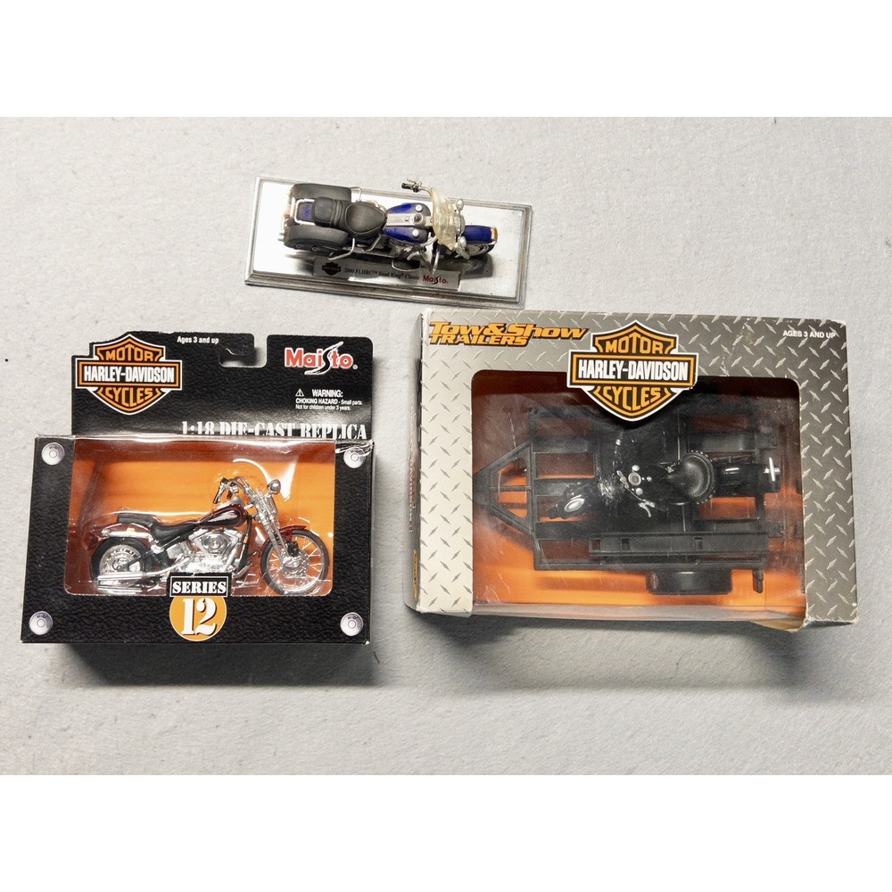 Vintage Maisto Harley Davidson‎ 20000 02 And 03 Die Cast Motorcycles